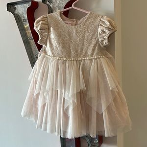 Blush pink lace Bonnie baby girl dress